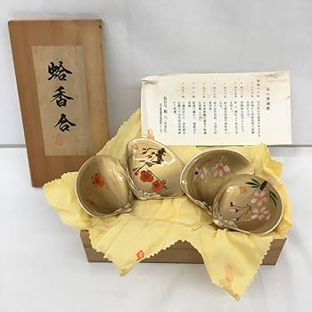 Amazon.co.jp: T2689H共箱入り 蛤香合 桜 梅貝合わせ 木箱